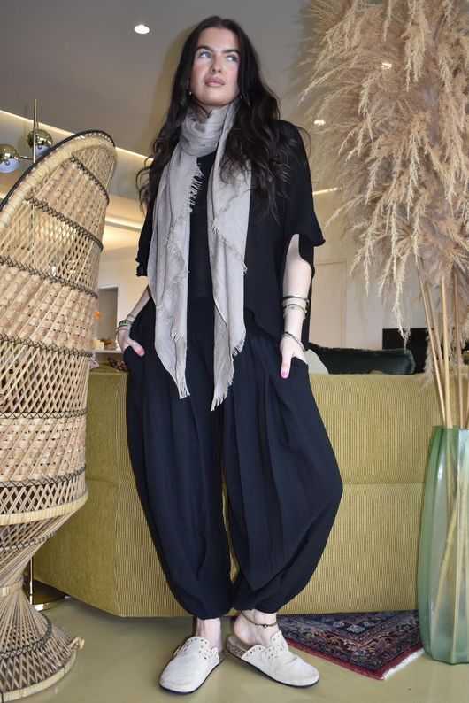 Basso Shirring Genie Pant Black